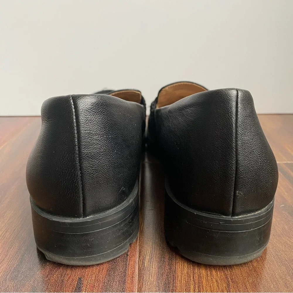 Life Stride London Black Chunky Heel Slip On Loafer Black Womens 9